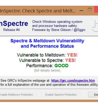 InSpectre te dice si tu sistema es vulnerable Spectre o Meltdown