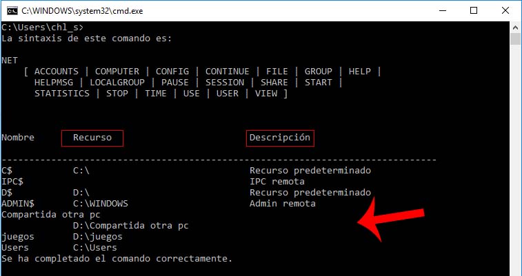 Cómo ver todos los recursos compartidos de red en Windows
